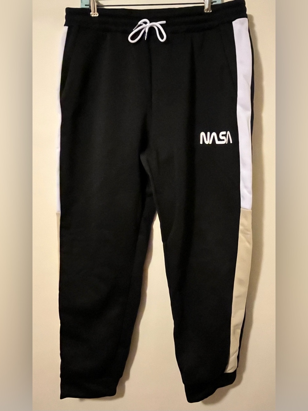 NASA Black Joggers with White & Tan Side Panels Size 2X NWOT